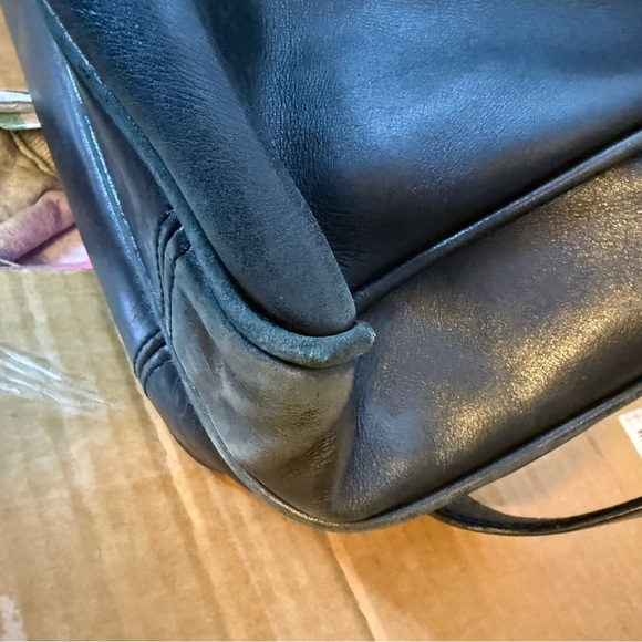 Coach Vintage Large Black Leather Briefcase Messenger Bag - Picture 7 of 13